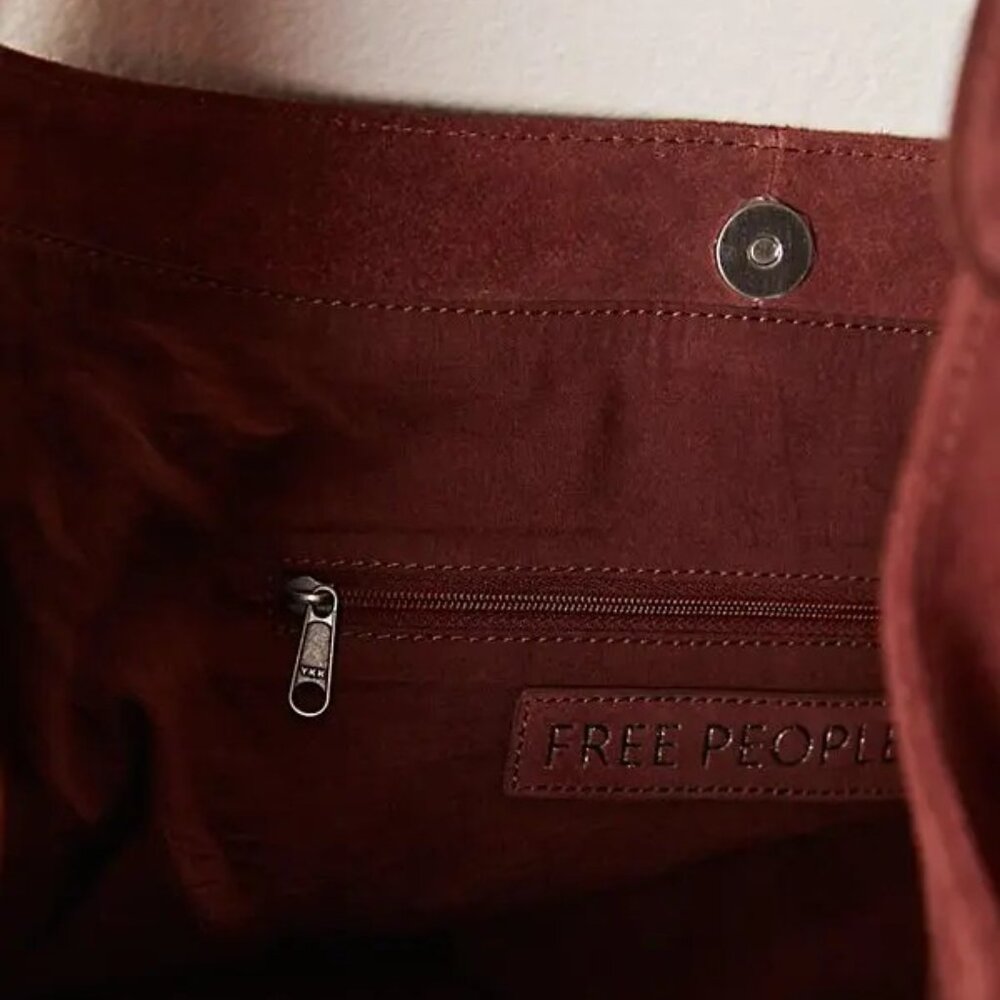 Free People Sage Suede Bucket Bag, Gorgeous Cinnamon Color - Picture 3 of 6